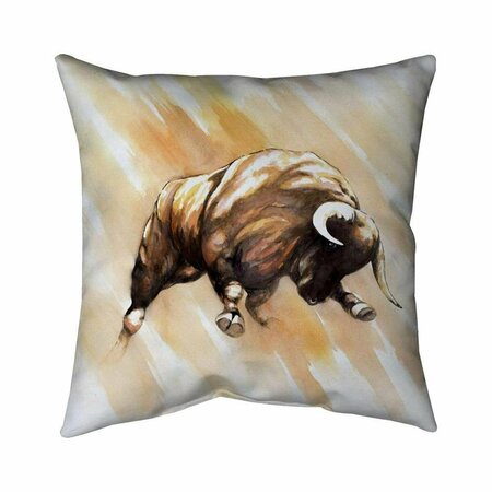 BEGIN HOME DECOR 26 x 26 in. Bull to Attack-Double Sided Print Indoor Pillow 5541-2626-AN312
